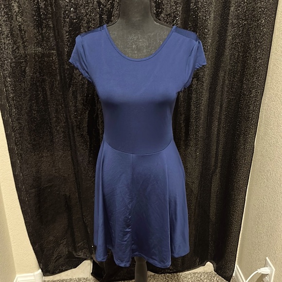 Navy Blue Skater Dress - Picture 1 of 2